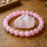 Bracciale in Quarzo Rosa per Amore, Amore di Sé e Guarigione Emotiva