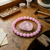 Bracciale in Quarzo Rosa per Amore, Amore di Sé e Guarigione Emotiva