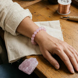 Bracciale in Quarzo Rosa per Amore, Amore di Sé e Guarigione Emotiva