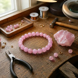 Bracciale in Quarzo Rosa per Amore, Amore di Sé e Guarigione Emotiva