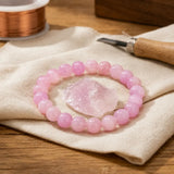 Bracciale in Quarzo Rosa per Amore, Amore di Sé e Guarigione Emotiva