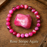 Bracciale in Agata Rosa per Amore, Guarigione Emotiva e Comfort