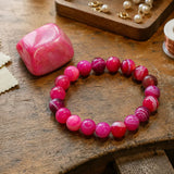 Bracciale in Agata Rosa per Amore, Guarigione Emotiva e Comfort