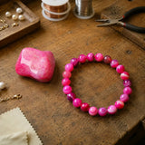 Bracciale in Agata Rosa per Amore, Guarigione Emotiva e Comfort
