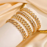 Set di Braccialetti Regolabili in Zirconia Cubica Dorata