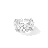 Anello Vintage Regolabile con Perla e Zirconia