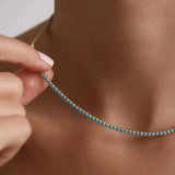 Ilaria™ - Collana Retrò in Oro con Gemma Turchese