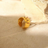 Anello Vintage in Zirconia Cubica Dorata