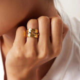 Anello Vintage in Zirconia Cubica Dorata