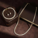 Elegante Set Completo di Zirconia Cubica Trasparente Rotonda per Sposa