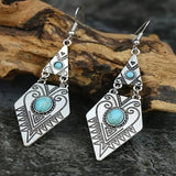 Palmira™ - Orecchini Vintage Boho a Rombo con Turchese