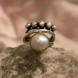 Anello in Perla Orbit Argento Classico