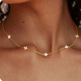 Collana con Zirconia a Forma di Fiore