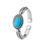 Costanza™ - Anello Regolabile con Piuma e Turchese