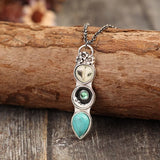 Collana a Barra con Gufo Turchese di Saggezza