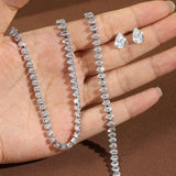 Elegante Set Completo di Zirconia Cubica Trasparente Rotonda per Sposa