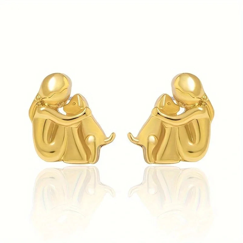 Orecchini a Pugno Bicolore Argento e Oro