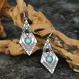 Palmira™ - Orecchini Vintage Boho a Rombo con Turchese