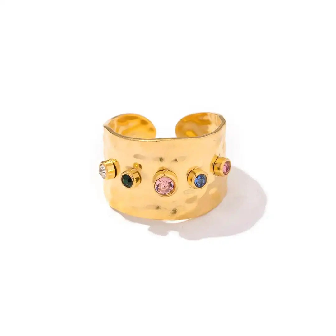 Anello Vintage in Zirconia Cubica Dorata