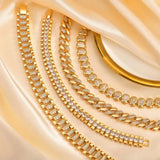 Set di Braccialetti Regolabili in Zirconia Cubica Dorata