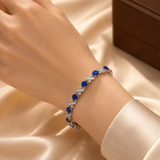 Fioravelle™ - Bracciale in Argento con Motivo Floreale e Zaffiri