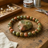 Bracciale in Unakite per Equilibrio Emotivo e Guarigione Delicata