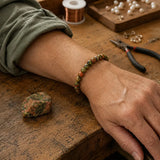 Bracciale in Unakite per Equilibrio Emotivo e Guarigione Delicata