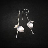 Orecchini vintage con foglie d'argento