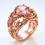 Mira™ - Anello Decorato in Oro con Tormalina Rosa