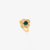 Tessa™ - Anello girevole Clover Halo con smeraldo Oro