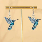 Orecchini a forma di Colibrì Blu in Cristallo