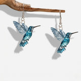 Orecchini in cristallo blu a forma di colibrì