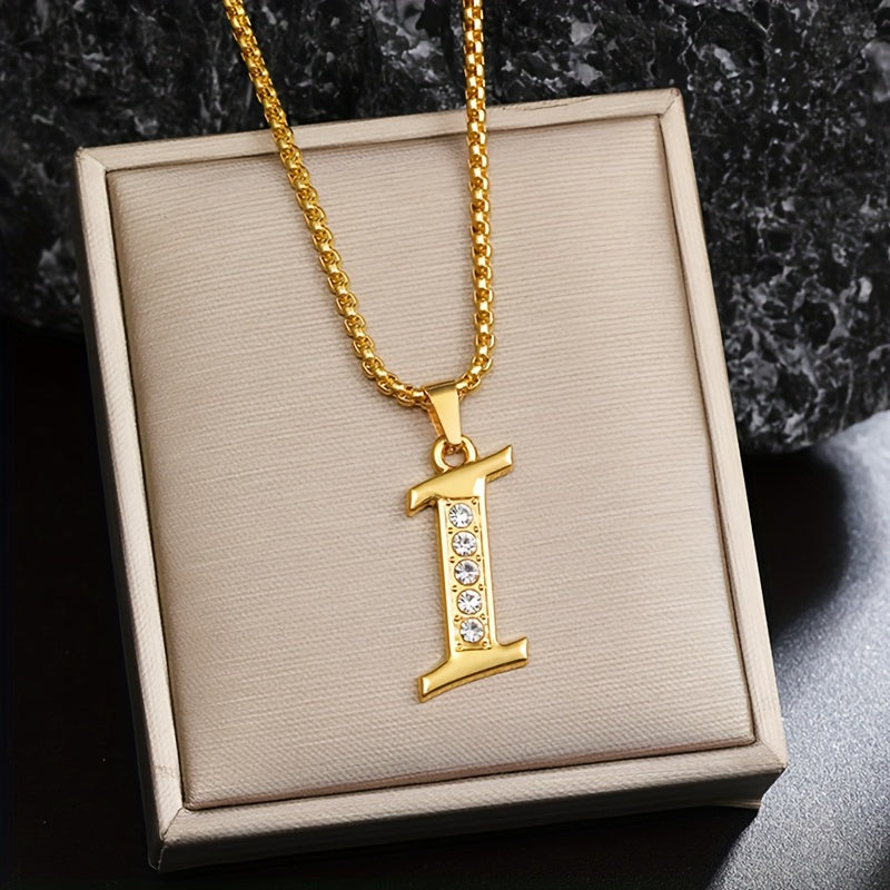 Collar con inicial de cristal | Oro