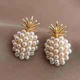 Orecchini a Forma di Ananas con Perle