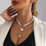 Collana Toggle con Perla Barocca