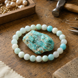 Bracciale di Amazonite per Calma, Coraggio e Equilibrio Rilassante
