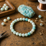 Bracciale di Amazonite per Calma, Coraggio e Equilibrio Rilassante
