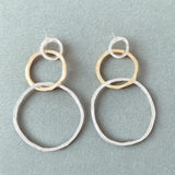 Orecchini vintage a cerchio in oro e argento