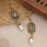Orecchini Vintage con Perle Incastonate in Oro