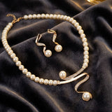 Set di Gioielli Elegante con Perle