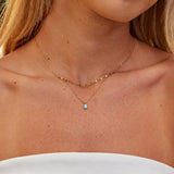 Collana a strati a goccia blu in opale