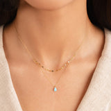 Collana a strati a goccia blu in opale