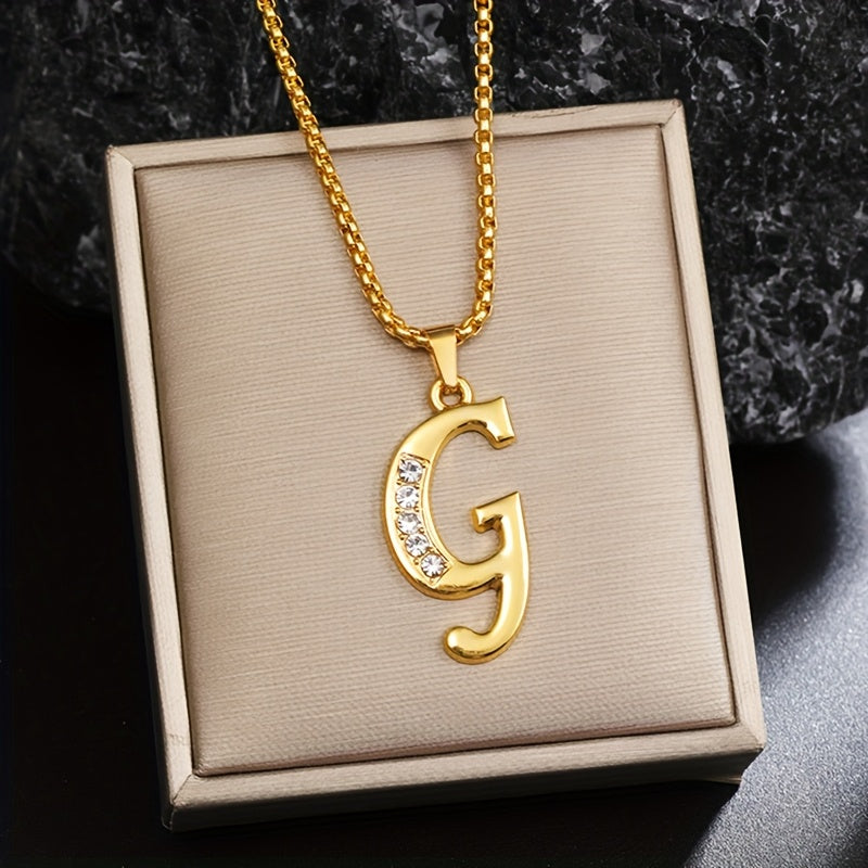 Collar con inicial de cristal | Oro