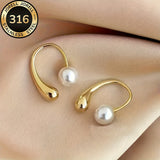Orecchini Minimalisti Arc Pearl