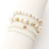 Set di Braccialetti a Strati di Perle da 4
