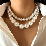 Collana con Perle a Doppio Statement