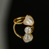Anello Avvolgente Open Duo Pearl