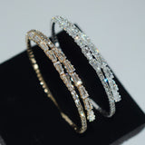 Elegante pulsera de oro blanco con circonita cúbica
