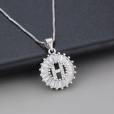 Collana in oro bianco con iniziale "Z" e zirconi