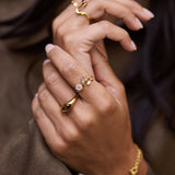 Anello Crystal White Blossom Oro